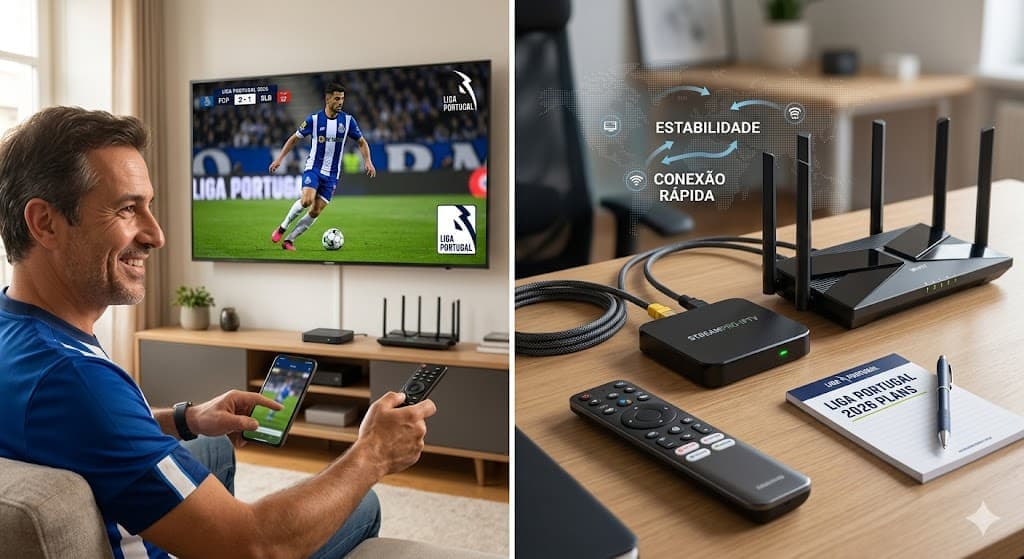 subscrição IPTV Primeira Liga, melhor IPTV Portugal 2026, ver futebol português barato, pacotes canais desporto TV